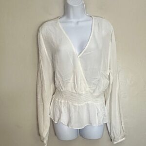 Express Cream Long Sleeve Blouse